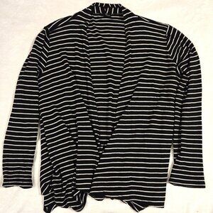Medium Black & White Striped Cardigan